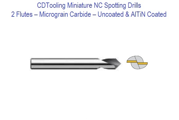 1/8x 120 DEG - 2 Flute - Micro-Grain Carbide Miniature NC SPOT DRILL - ID: 15352-NC125-120